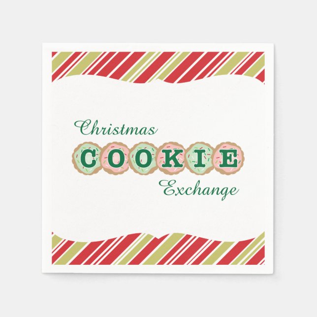 Serviettes Jetables Échange de cookies de Noël Cookies congelés (Devant)