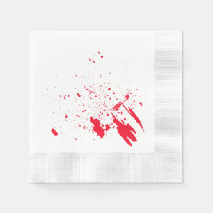 Serviettes Jetables Éclaboussure rouge de sang