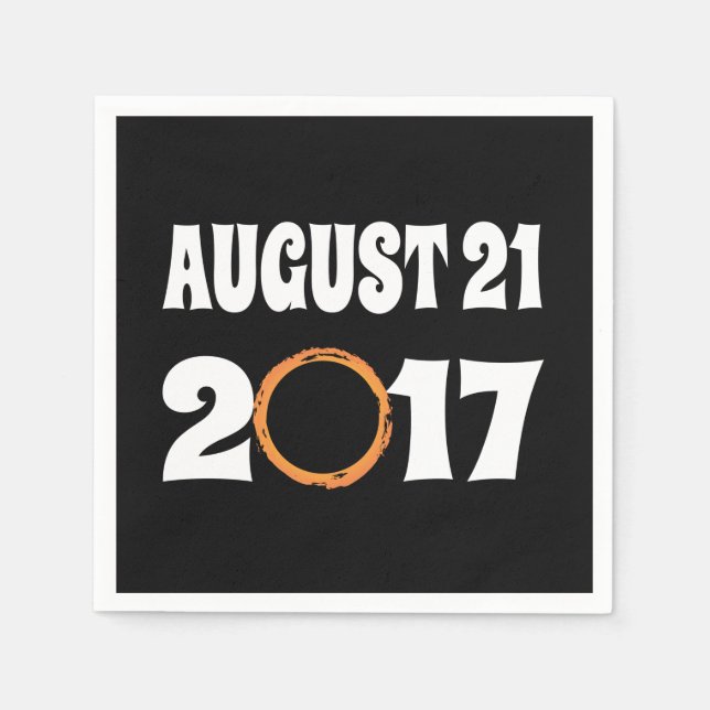 Serviettes Jetables Éclipse solaire totale 21 août 2017 (Devant)
