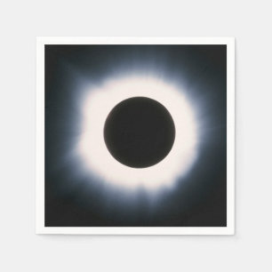Serviettes Jetables Éclipse solaire totale en noir et blanc