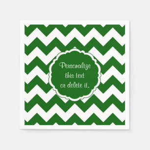 Serviettes Jetables École-Colors-Chevron, vert et blanc-