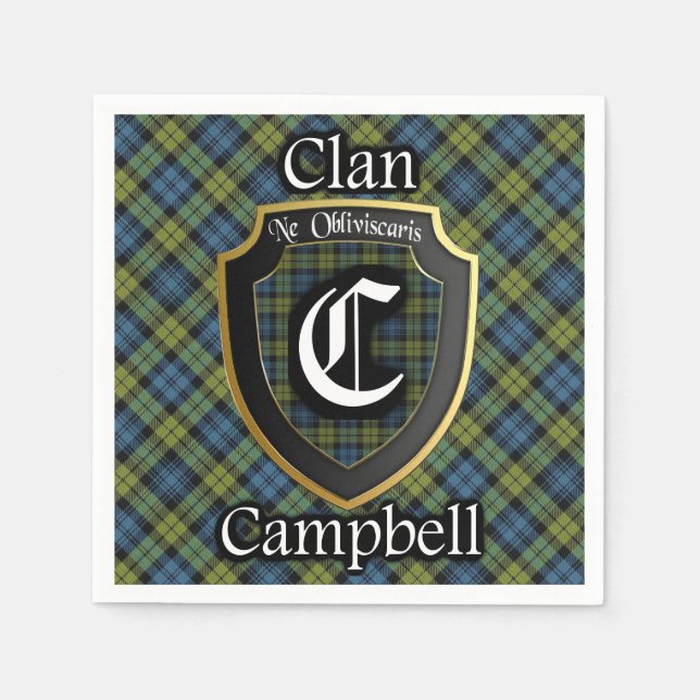 Serviettes Jetables écossais Campbell Tartan Napkin (Devant)