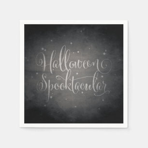 Serviettes Jetables Écriture élégante Halloween gothique noir