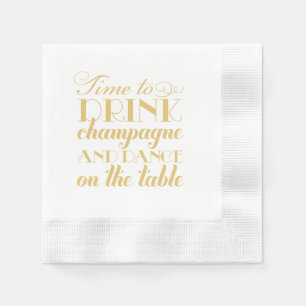Serviettes Jetables Élégant mariage danse champagne or chaud