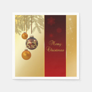 Serviettes Jetables Élégant Noël d'or
