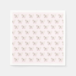 Serviettes Jetables Élégant Papier Motif rose-Beurre rose