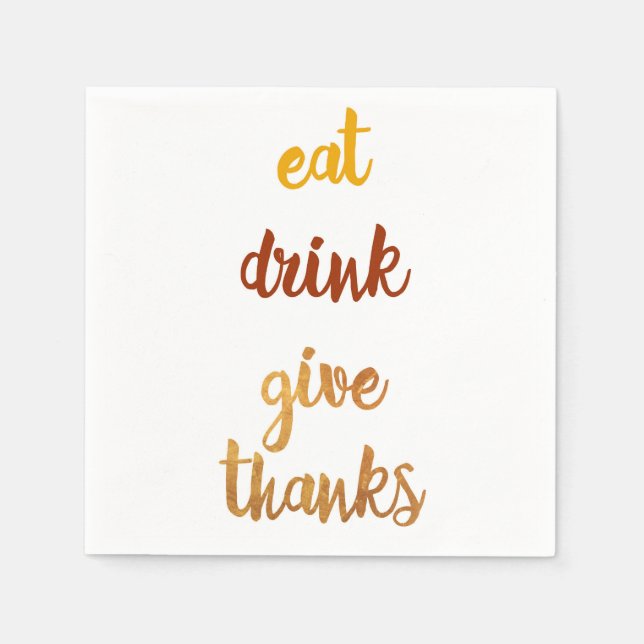 Serviettes Jetables Élégant Thanksgiving (Devant)