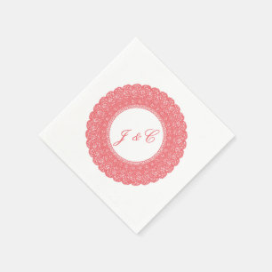 Serviettes Jetables Élégante dentelle de corail