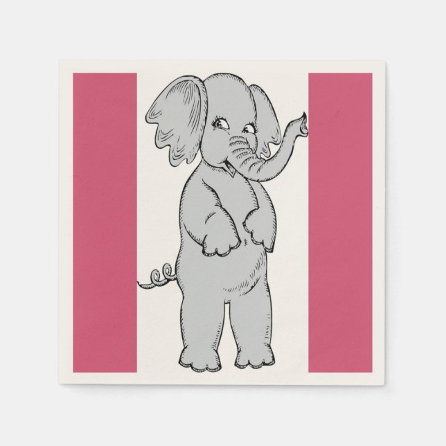 SERVIETTES JETABLES ELEPHANT FILLE (Devant)