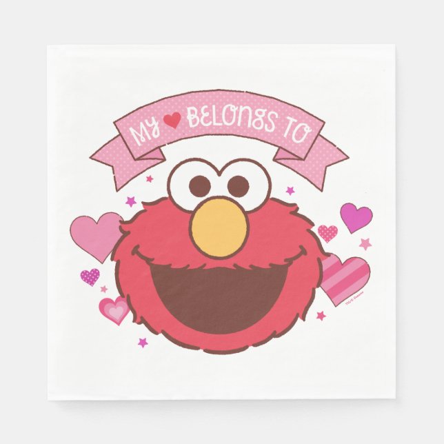 Serviettes Jetables Elmo | Mon Coeur Appartient À Elmo (Devant)