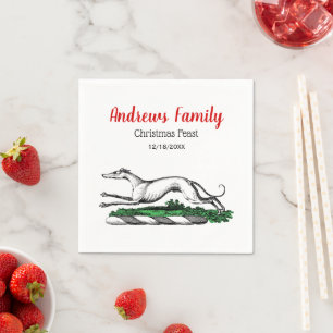 Serviettes Jetables Emblème de crête héraldique de Greyhound Whippet e