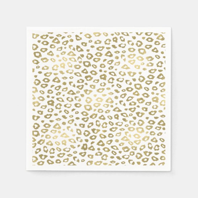 Serviettes Jetables Empreinte de léopard Gold Ombre (Devant)