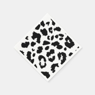 SERVIETTES JETABLES EMPREINTE DE LÉOPARD NOIR