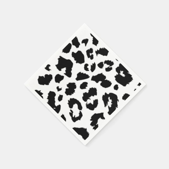 SERVIETTES JETABLES EMPREINTE DE LÉOPARD NOIR (Coin)