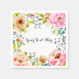Serviettes Jetables Encadré dans floral