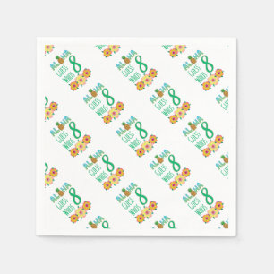 Serviettes Jetables Enfants Aloha Tropical Luau 8 ans Anniversaire