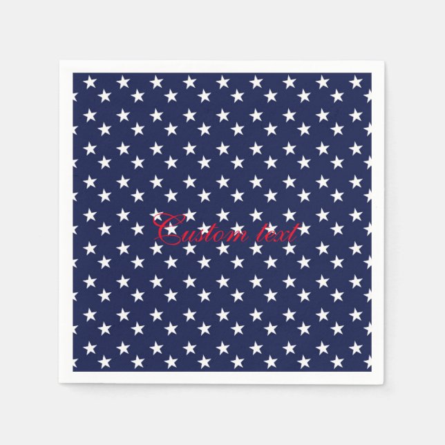 Serviettes Jetables Etoiles Bleues et Blancs 4 juillet serviettes (Devant)