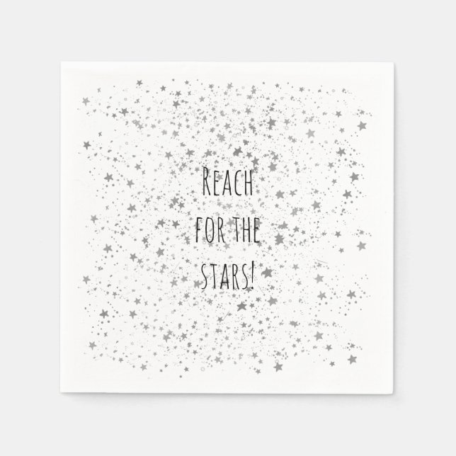 Serviettes Jetables Étoiles d'argent personnalisées (Devant)