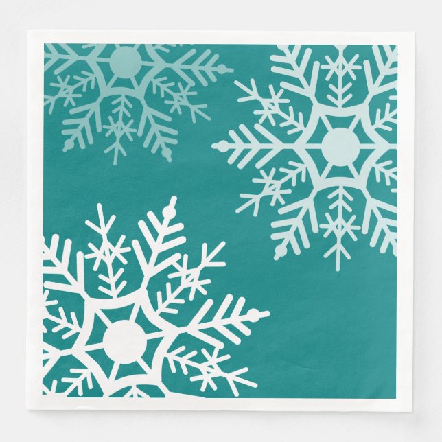 Serviettes Jetables Étoiles de neige - Noël - Papier Napkin (Devant)