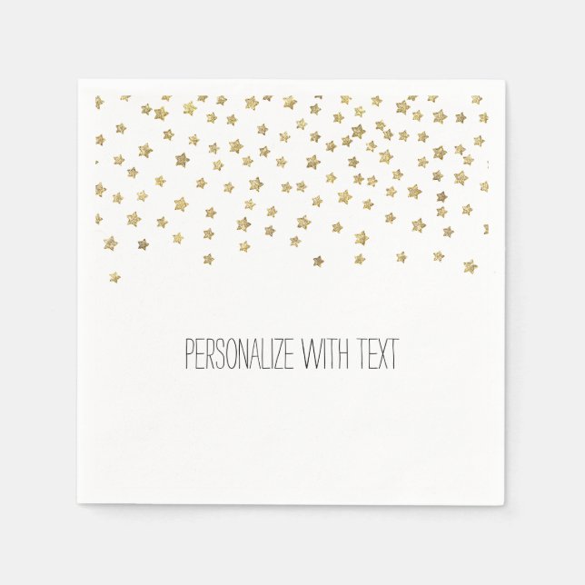 Serviettes Jetables Étoiles d'or (Devant)