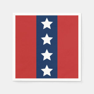 Serviettes Jetables Étoiles et bandes Patriotique Rouge Blanc et Bleu