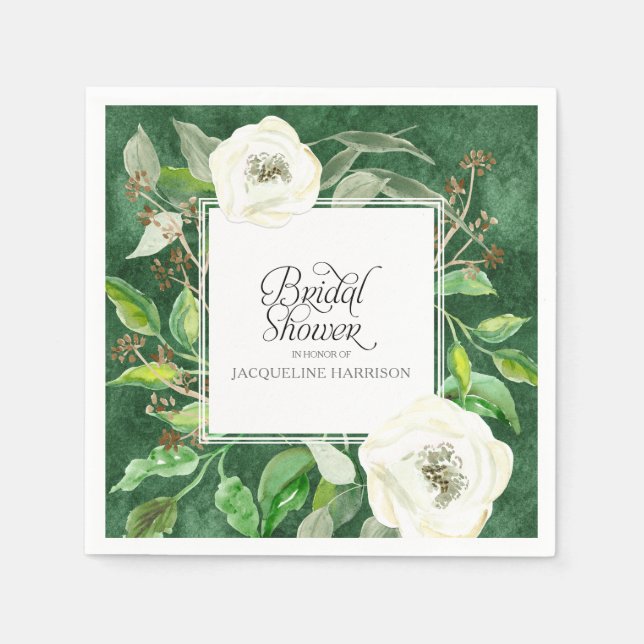 Serviettes Jetables Eucalyptus Feuilles de semence Folift Wreath BOHO  (Devant)