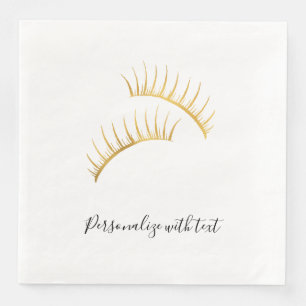 Serviettes Jetables Eyelashes Glam Or