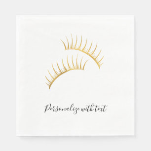 Serviettes Jetables Eyelashes Glam Or