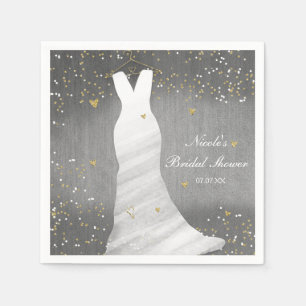Serviettes Jetables Faire-Part de Mariage Moderne Robe de Mariée Confe