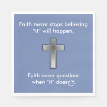 Faith Jamais Napkins avec Croix Bleue