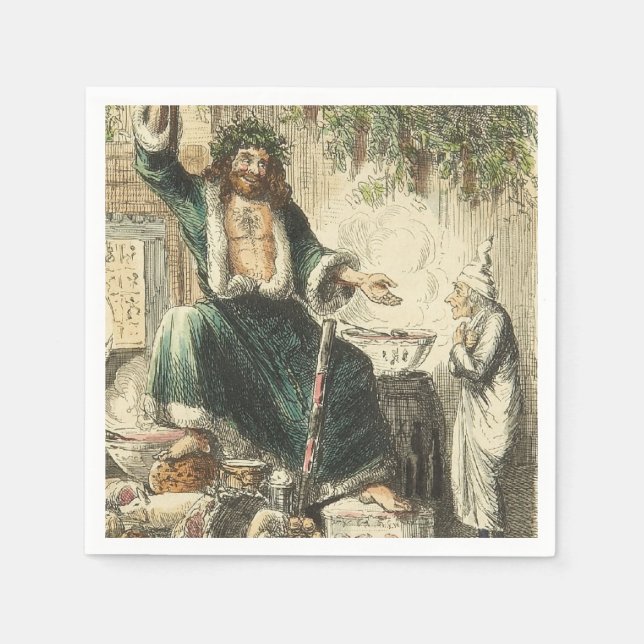 Serviettes Jetables Fantôme de Noël présent (Devant)