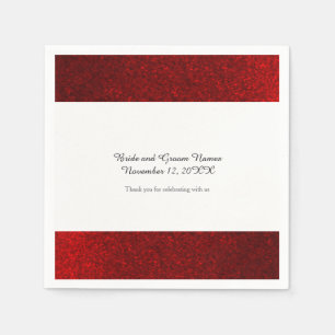 Serviettes Jetables Faux Pailleté Rouge Rubis