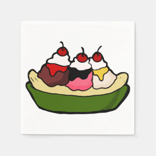 Serviettes Jetables Festin doux de crème glacée de banana split