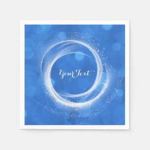 Serviettes Jetables Fête Cendrillon Étincelle Bleu & Blanc Tous Événem