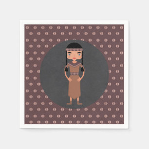 Serviettes Jetables Fête d'anniversaire de fille amérindienne