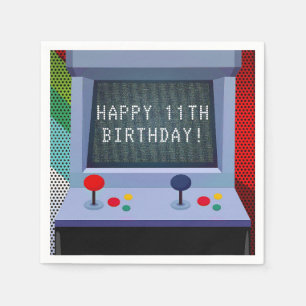 Serviettes Jetables Fête d'anniversaire de jeu vidéo d'arcade