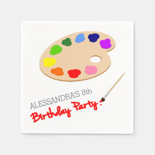 Serviettes Jetables Fête d'anniversaire de peinture de palette