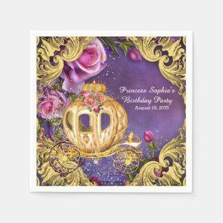 Serviettes Jetables Fête d'anniversaire de princesse de conte de fées