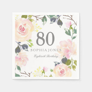 Serviettes Jetables Fête d'anniversaire élégante de rose de rose