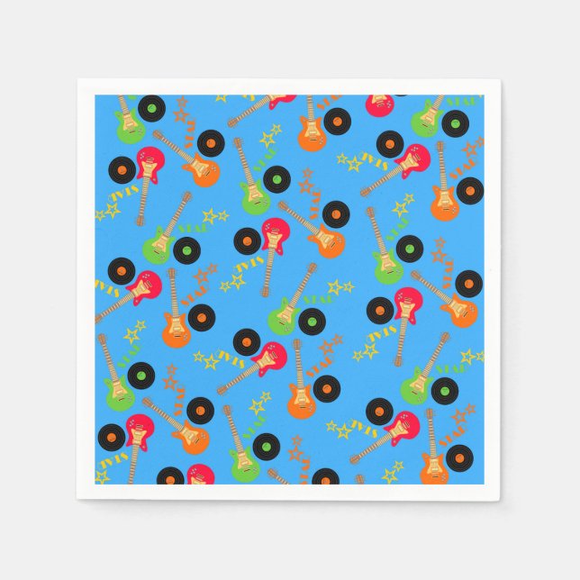 Serviettes Jetables Fête d'anniversaire Rock Star Boy (Devant)