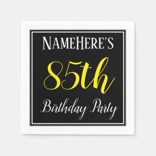 Serviettes Jetables Fête d'anniversaire simple et 85th avec le nom