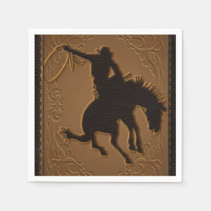 Serviettes Jetables Fête d'anniversaire Western Cowboy de l'Ouest sauv