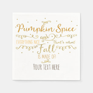Serviettes Jetables Fête d'automne Pumpkin Spice & Everything Nice
