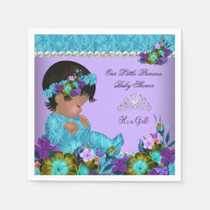 Serviettes Jetables Fête de naissance Princesse Bébé Fille Bleu Sarcel