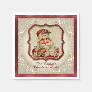 Serviettes Jetables Fête de Noël vintage de photo de Saint-Nicolas H