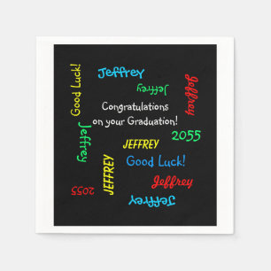 Serviettes Jetables Fête de remise des diplômes répétant le papier