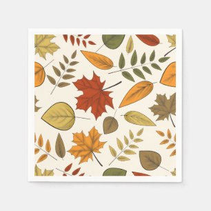Serviettes Jetables Fête de Thanksgiving avec feuillage d'automne
