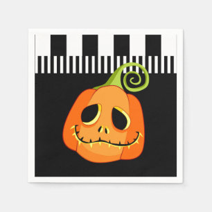 Serviettes Jetables Fête déguisée d'Halloween avec des citrouilles fan