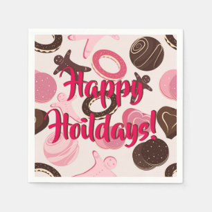 Serviettes Jetables Fête des cookies amusants Joyeuses Fêtes !