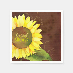 Serviettes Jetables Fête des mariées de fleurs de tournesol